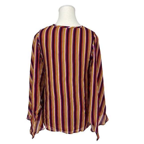 Trina‎ Turk Blouse Pagoda Stripe Multicolor Women’s Top XS - Picture 5 of 9